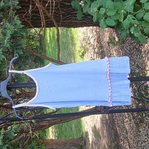 MIKEN Swim Pull Over Pom Pom Trim Adjustable Ruffled Cover Up Size MED